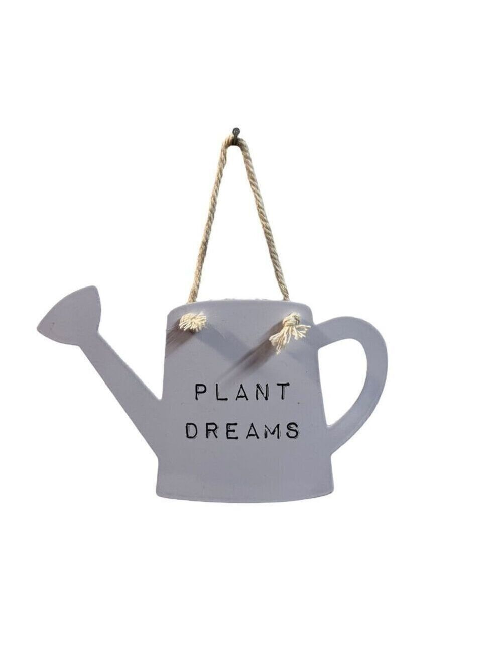 Metal Watering Can Mini Sign Wall Hanging Decor Plant Rustic Inspirational White